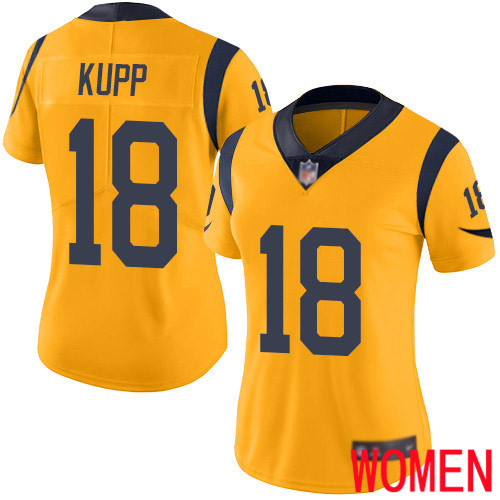 Los Angeles Rams Limited Gold Women Cooper Kupp Jersey NFL Football 18 Rush Vapor Untouchable